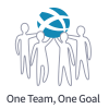 Group of four human figures holding up the ESnet logo as a group